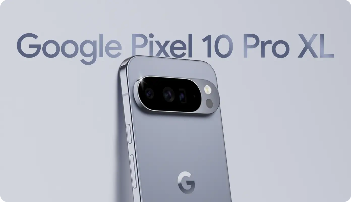 Google Pixel 10 Pro XL premium flagship smartphone featuring a 6.8-inch OLED display, Tensor G5 processor, triple AI camera system, Android 16, and sleek modern design.